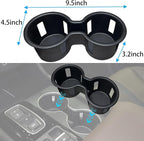 Center Console Cup Holder for 2023-2025 Honda Pilot/2024-2026 Passport Accessories Cup Holder Insert TPE Front Drink Holder Organizer for Pilot 2024 Interior Decoration Black