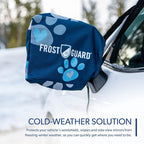 Vortex | Full-Coverage Car Windshield Cover for Ice and Snow, Standard Size (Puppy Paws) - Wiper Blade + Side Mirror Covers - Fit-Fast Straps, Security Panels + Storage Pouch - 59x41 Inches