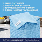 Bulk 12” X 12” All Purpose Towels Case Quantity (400 Count) | No Fraying | High Density Microfiber | Zero Chemical Cleaner | Long-Lasting (White)