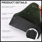 Magnetic Sunglass Holder for Car Visor Clip, Leather Car Glasses Holder, Visor Accessories Eyeglasses Holder Glasses Storage Case (01-Black)
