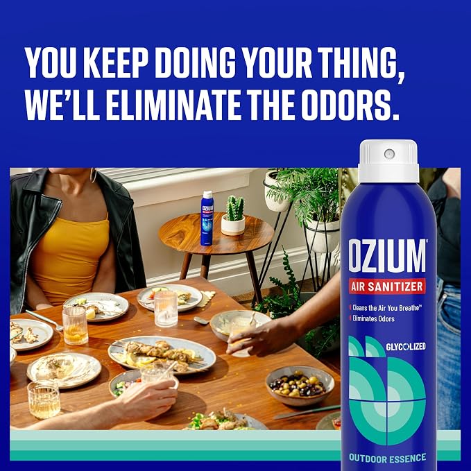 Air Sanitizer Spray - Room Odor Eliminator for Home, Car, and Office - Outdoor Essence - 8 oz Can - 6 Pack