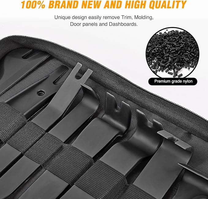 330Pcs Trim Removal Tool, Auto Push Pin Bumper Retainer Clip Set Fastener Terminal Remover Tool Adhesive Cable Clips Kit Car Panel Radio Removal Auto Clip Pliers, Black