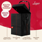 Car Trash Can, 3.5 Gallon Capacity, Black Color, Manual-Lift Opening Mechanism