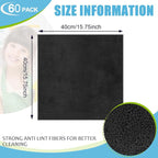 Microfiber Cleaning Cloths for Cars 16 x 16 Inch Ultra Absorbent Car Towels Drying Reusable Cleaning Supplies House Kitchen Window Microfiber Towel(Black,60 Pcs)