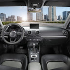 Car Steering Wheel Cover for Prius Civic Model 3 Model Y Camaro, Small Size 14-14.25 inch, Black and Gray Microfiber Leather