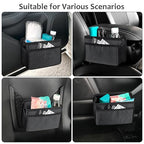 Collapsible Car Trash Can, Vehicle Garbage Organizer Holder Bin with One Roll Trash Bag, Waterproof Hanging Mini Auto Dustbin Accessories Storage Container for Vans, SUVs
