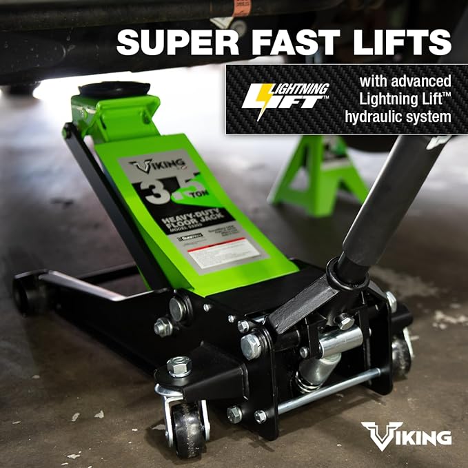 Viking 3.5 Ton Floor Jack - Low Profile Car Jack with Lightning Lift Hydraulic - Heavy Duty