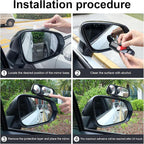 Blind Spot Mirror, Double Adjustable Mounted Blindspot Mirror HD Glass Wide Angle View, Side Rearview Mirror Universal, Right