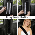 Soft Auto Seat Belt Cover Seatbelt Shoulder Pad Cushions 2 PCS for a More Comfortable Driving Universal Fit for All Cars and Backpack Black Braid Pattern