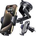 [True Military-Grade] Car Phone Holder [Upgraded Strongest Suction&Clip] Cell Phone Mount for Dashboard Windshield Vent Kit, Truck Cradle Stand for iPhone 17 Pro Max 16 15 14 Android,Ink Black