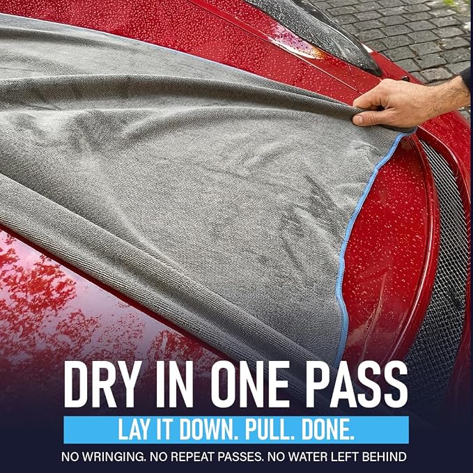 Original 2.0 Microfiber Car Drying Towel | 150 x 75cm | Extra Large Channel Weave Drying Cloth | Ultra Absorbent, Scratch-Free, Auto Detailing Towel for Cars SUVs Trucks & Boats