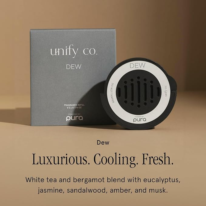 Car Scent Refill - Fragrance for Car Diffuser - Clean & Safe Luxury Diffuser Scent - Long-Lasting Fragrance for 30 Days of Aroma - Dew
