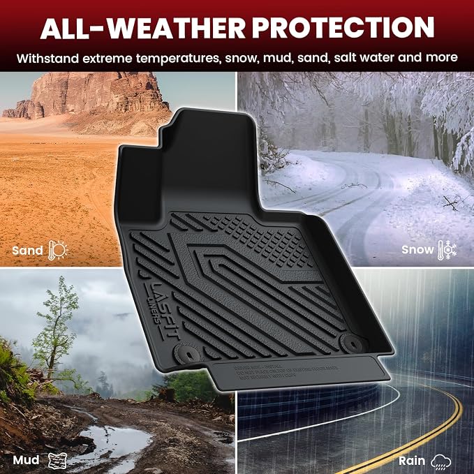 Floor Mats & Cargo Mats Fits for Hyundai Santa Fe 2020 2019 (Not fit 2019 Santa Fe XL) All Weather TPE Custom Fit Floor Liners Car Mats & Trunk Mats Accessories, Black