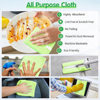 Sage Green Microfiber Cleaning Cloth -Pack of 8, Highly Absorbent Cleaning Rags, 16"X12" All Purpose Cleaning Towels for Housekeeping, Kitchen, Car, Lint Free and Reusable Microfiber Towels