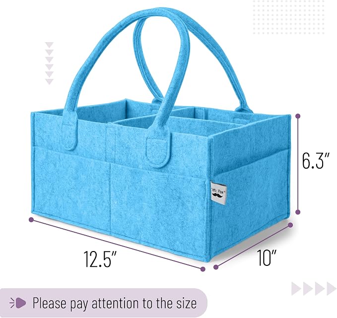 Mr. Pen- Baby Diaper Caddy Organizer, Blue | Nursery Storage Bin and Car Organizer for Diapers and Baby Wipes