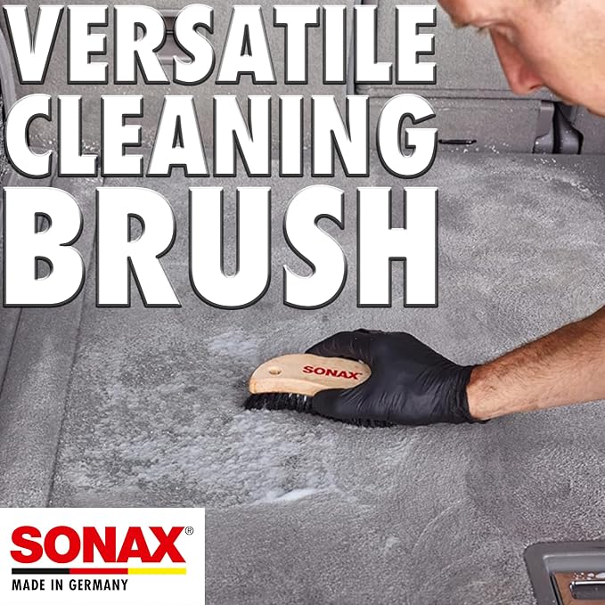 Textile & Leather Brush | Professional Interior Cleaning Brush for Fabric Upholstery Alcantara & Leather Surfaces | Durable, Ergonomic Car Detailing Tool | 416741
