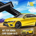 Extra Durable Window Deflectors Tape-On Window Visors Rain Guards Fit for Honda Civic 2022-2026 Sedan, Sun Visors, Wind Vent for Shades, Exterior Car Accessories - 6pcs. AG0471