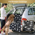 SUV Cargo Liner for Dogs, Upgraded Extra Large Water Resistant Pet Cargo Cover Dog Seat Cover Mat for SUV Sedans Vans with Bumper Flap for Full-Size SUVs Vans, Paw Print