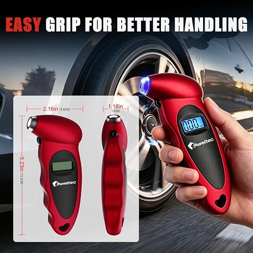 Digital Tire Pressure Gauge,Accurate Cars Air Gauge 150 PSI,2 Pack | 0-150PSI Calibrated,Accurate in 0.1 Increments,4 Measurement Units,Backlight LCD&Nozzle Light,for Everyday Vehicles