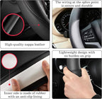 Gray Car Steering Wheel Cover, Nappa Leather, Bottom Color Blocking, Universal 14.5-15 Inch Leather Anti-Slip Breathable Auto Steering Wheel Covers for Men Women