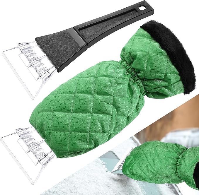 Ice Scraper with Glove Waterproof Ice Scrapers for Car Windshield No Scratch Comfortable Removal Snow Mitt Glove Windproof Warm for SUV Vehicle Truck Snow Quickly Removal