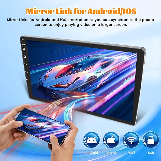 2+64G Android 10.1" Touch Screen for Jeep Compass Patriot 2010-2016 with Wireless CarPlay Android Auto WiFi Bluetooth GPS Navigation FM RDS Radio Backup Camera