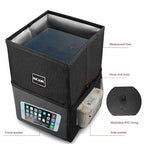 Car Trash Can with Lid - Car Trash Bag Hanging with Storage Pockets Collapsible and Portable Car Garbage Bin, Leak-Proof Car Organizer, 1.82 Gallons Multipurpose Trash Bin for Car