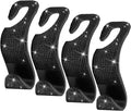 4 Packs Car Purse Hook, Bling Seat Headrest Bag Holder Hanger for Car, Easy Install Car Organizer Accessories Gift for Women (Black)