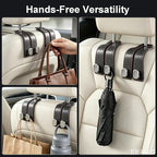 Car Seat Headrest Storage Hooks - 2 Pack Dual Hangers Design Organization Accessories, Car Interior Gadgets to Add Extra Holder and Hook for Purses,Bags,Coat and Handbag