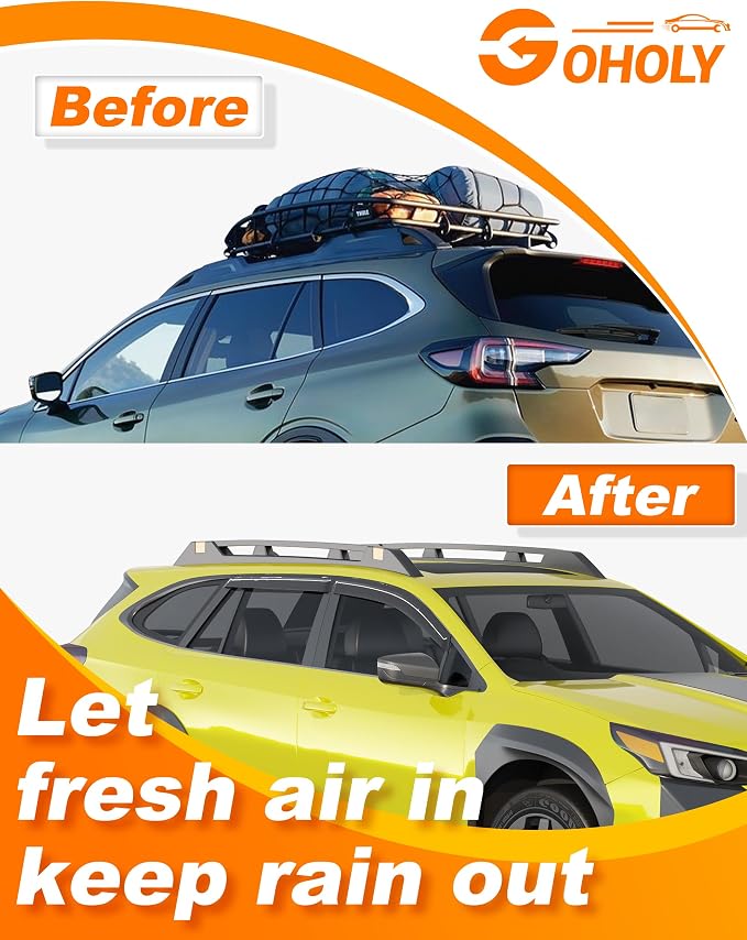 Low-Profile Window Rain Guard for Subaru Outback 2020 2021 2022 2023 2024 2025 Side Window Visors Extra-Thick Vent Visor Window Deflectors Vent Shades Car Accessories