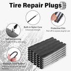 Sixzoo 60 PCS Tire Plugs Heavy Duty, 4" X 0.24" Tire Repair Plugs, Rubber Tires Plug, Tires Repair Strings for Tubeless Puncture Car, RV, SUV, ATV, Motorcycle, Truck,Tractor (Black)
