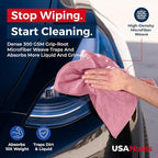 Microfiber Cleaning Cloth Light Pink - 8 Pcs 12.5"x12.5" - High Performance - 1200 Washes, Ultra Absorbent Towels Weave Grime & Liquid for Streak-Free Mirror Shine - Car Washing Cloth