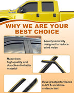 in-Channel Window Rain Guards Fit for Ford F250-F550 Super Duty SuperCrew 1999-2016 Rain Guards Extra Durable F350 Window Deflectors Visors Vent Visors Vent Shades Car Accessories -4 pcs