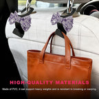 2PCS Bling Bow Car Seat Headrest Hooks, S-Type Crystal Auto Rear Seat Organizer for Handbags Purses Groceries, Cute Rhinestone Bow Seats Back Storage Hook for SUV Truck Sedan (Purple)