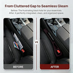Car Seat Gap Filler Organizer, Car Organizer Front Seat 2-in-1 Storage No-Drop for Storing Phones, Keys, Fits Most Cars, Trucks, SUV (2Pcs, Brown)