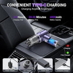 Handheld Car Vacuum Cleaner, 9000PA Vacuum Cleaner & Air Duster, 120W High Power Vacuum Portable Cordless, Hand Held Vacuum Rechargeable with Multi-Nozzles & LED Light for Home, Car, Office