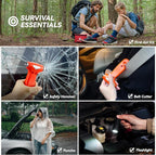 Car Emergency Kit with Jumper Cable, First Aid Kit, Winter Travel Assistance with Detachable Snow Shovel, Safety Emergency Kit for Cars, Trucks