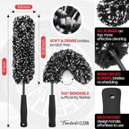 7PCS Car Wheel Brush Kit for Car Owners Detailers, Soft-bristled Brush, Tire brush for Car Detailing, Rim Cleaning Tape, Bendable & Curved Brushes and Pads for Home Shop, Cars Trucks RVs