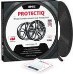 PROTECTiQ Universal Wheel Protection - Trim Easy to Apply with Automotive 3M Tape. 6 Colors - Fits Up to 24" Rims - Including Tesla - Black