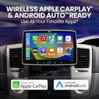BCPA10 Single DIN Car Stereo Wireless Apple CarPlay, Wireless Android Auto, 10.1 Inch Touchscreen, Bluetooth, AM/FM Radio Receiver