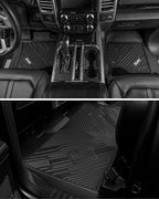 3W Floor Mats Fit for Ford F250 F350 F450 F550 2017-2025 2026 Super Duty Crew Cab Bucket Seat with Under Seat Storage, All Weather TPE Custom Fit F 250 Floor Liner(Not for Vinyl Floor), Upgraded