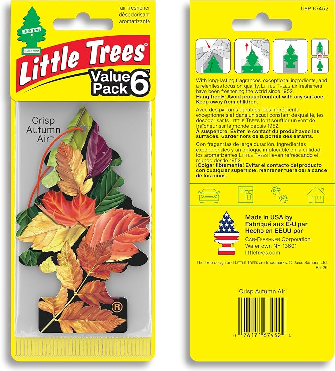 Car Air Freshener | Hanging Tree Provides Long Lasting Scent for Auto and Home | Crisp Autumn Air, 24 Air Fresheners
