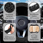 Black Leopard Print Steering Wheel Cover with 2 Pcs Car Coasters Neoprene Steering Wheel Cover for Women Men Anti-Slip Breathable Car Accessories Universal 15 Inch Fit Auto Cars Trucks