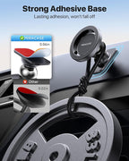 Latest Upgrade for MagSafe Car Mount [33+LBS Strong Suction & 2200gf Magnetic] Small Phone Holders for Your Car Dashboard, 360° Adjustable Car Phone Holder Mount for iPhone Garmin GPS