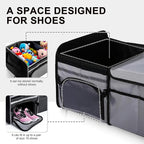 Bold Color Block Trunk Organizer | 95L, 35"x13.8"x11.8" | Dedicated Shoe Storage & 26L Ice Pack | Foldable for SUV/Car/Jeep | Car Accessories for Men & Women - Gray-X212