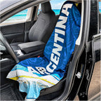 Car Seat Cover Towel, Universal Fit Front Seat 57 x 30 Inch Non Slip Soft Waterproof Absorbent instantly Sweat Protector, for Gym Workout, Swimming, Beach, Soccer, Pet travel (Argentina Soccer Style)