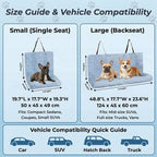 Premium Cooling Dog Car Seat Mat for Medium-to-Large Dogs, Breathable Dog Car Mat for Back Seat Travel, Cool-to-Touch Washable Pet Travel Lounge with Supportive Bolster