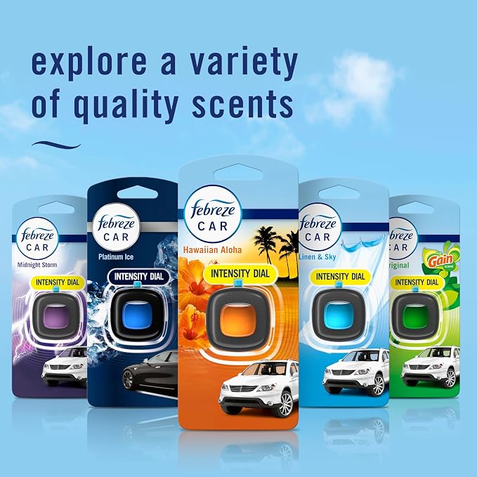 Car Air Freshener, Odor-Fighting Automotive Vent Clip, Scented Car Accessories, Long Lasting for Strong Odors, Hawaiian Aloha Scent, 4 Count