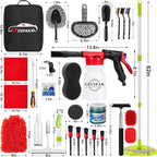 40Pcs Car Wash Cleaning Kit with Foam Gun Sprayer Detailing Brushes Wash Mop Windshield Cleaning Tool Tire Brush Towels Complete Interior Exterior Detailing Set for Car