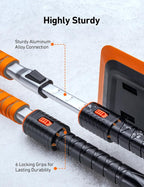 47.2 Inch 2-in-1 Snow Brush for Car Snow Broom and Detachable Ice Scraper with Non-Abrasive Silicone Head for Cars, Trucks, SUVs（Orange-Black）